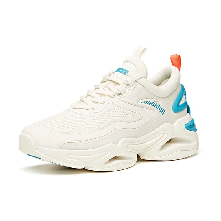 Anta Running Collection Cushioning Slip Resistant Abrasion Resistant Breathable Low top Running Shoes Men's White Blue 912045552-4