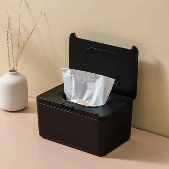 Wipes Dispenser, Refillable with Buckle-Sealed Cover Tissue Box, Dustproof Easy Pull Wipes Pouch Case for Bathroom