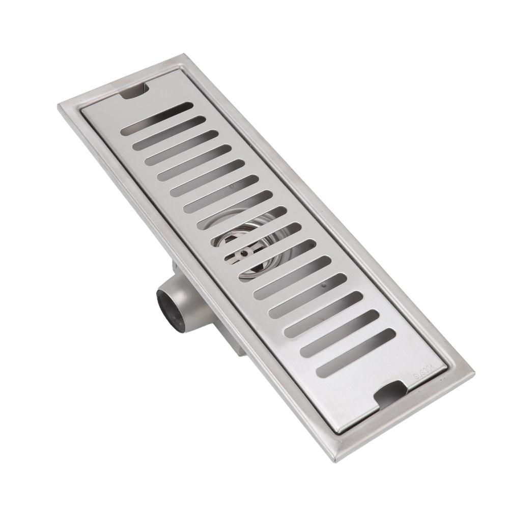 304 Stainless Steel Floor Drain Rectangular Channel Drain Durable Linear Shower Drain  Balcony