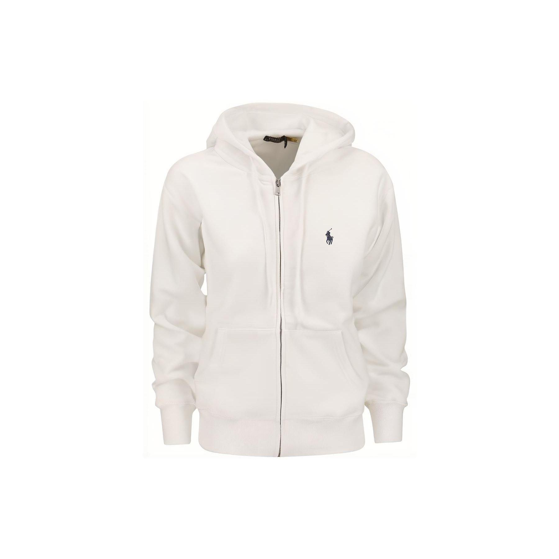 

Polo Ralph Lauren Ss23 Однотонная толстовка с капюшоном на шнурке, с длинными рукавами и застежкой-молнией, женская, белая, 211891559-001 XS