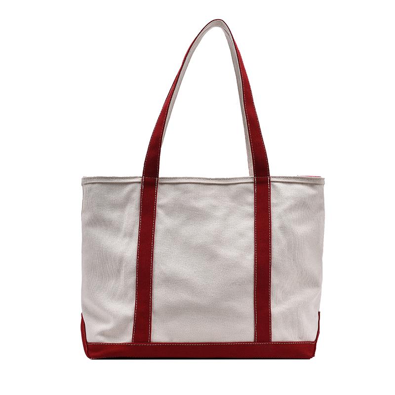 Einfache Canvas-Tasche Damen-Handtasche Reißverschluss Umhängetasche 2026 Mode Gestreifter Träger Große Kapazität Damen Quadratische Tote Einkaufstasche