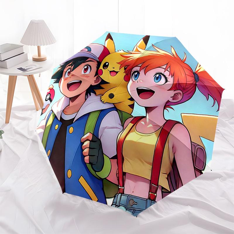 

1pc Super Mario Automatic Opening Closing Umbrella, Portable 3-Fold Design with 8-Bone Iron Frame, Outdoor, Perfect Gift for Fans, Travelers, Everyday
