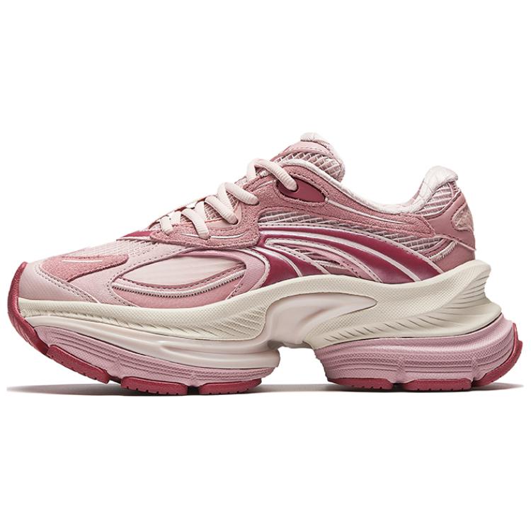 ANTA Women s Millennium Retro Chunky Dad Shoes Sakura Pink Burgundy Ivory White 122448899-4 38