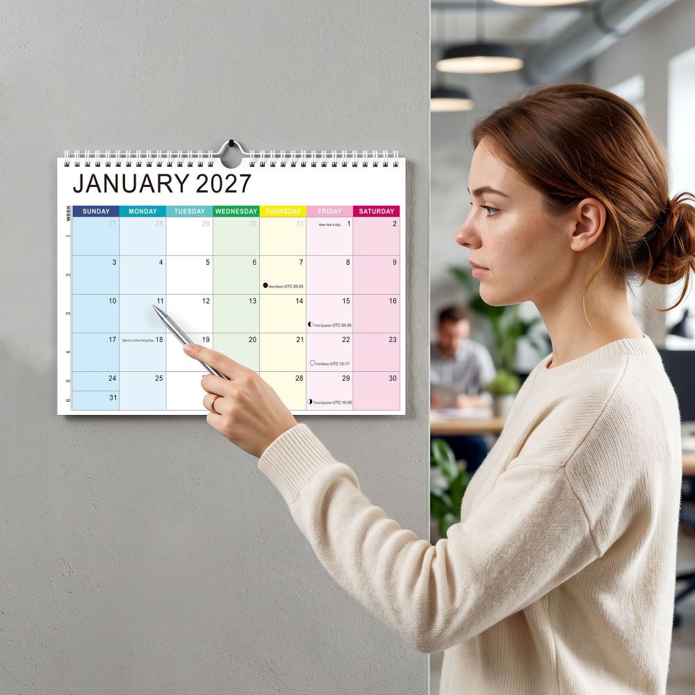 Jan. 2027 - June. 2028 English Calendar Holidays Marked Hanging Calendar Wall Calendar  Home