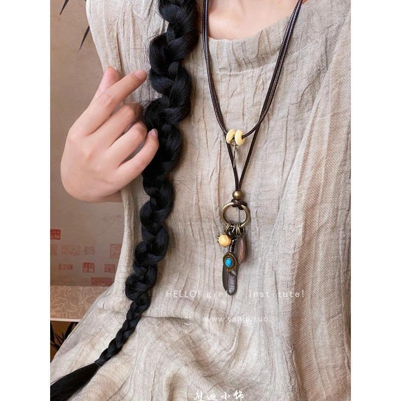 Cute Cute Apple Love Dachshund Dog Woven Color Rope Long Necklace Femininity Versatile Neck Chain Sweater Chain