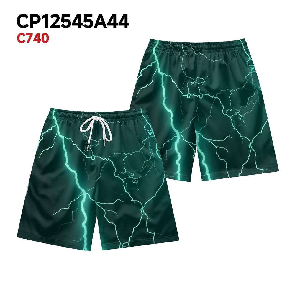

European And American Dark Natural Lightning Element Men S Casual Shorts Beach Pants XXS