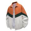 Herren Colorblock Patchwork Locker Stehkragen Langarm Freizeitjacke Oberbekleidung