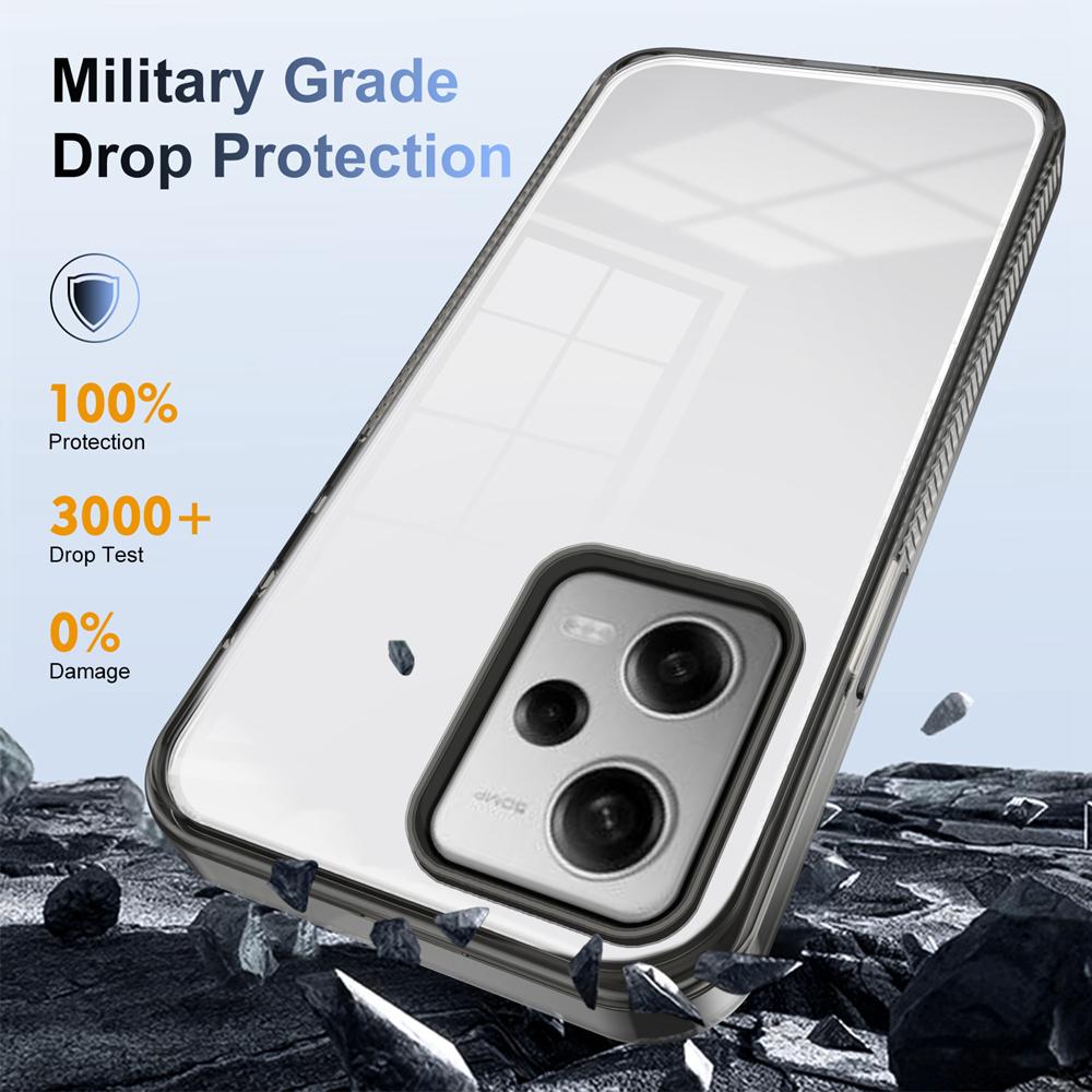 KEYSION Transparent Case for Redmi Note 12 Pro 5G 12 4G TPU+PC Anti-slip Clear Shockproof Phone Cover for Xiaomi POCO X5 Pro 5G