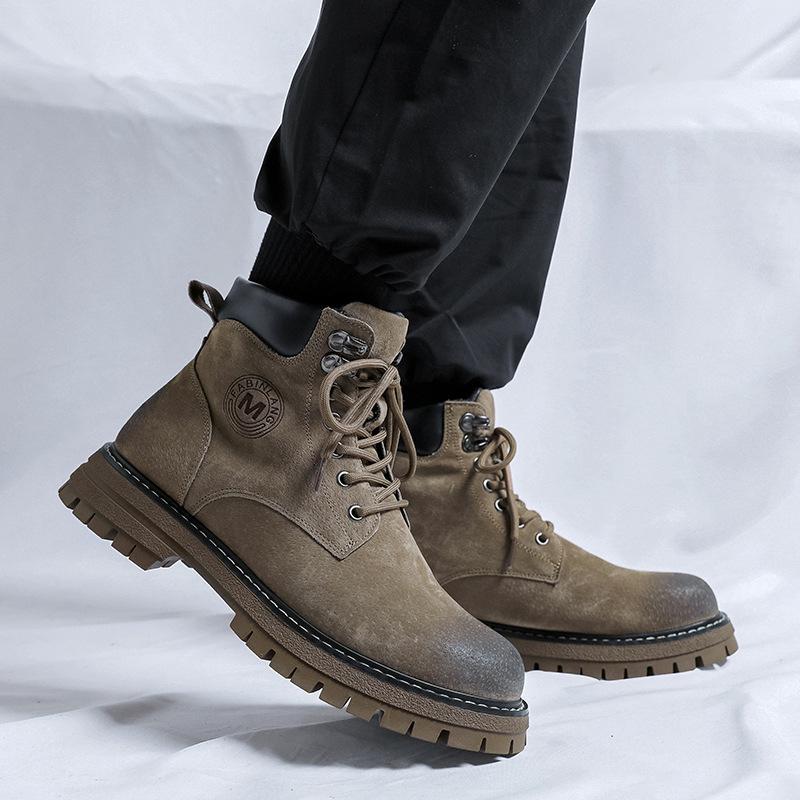 Martin boots men's versatile British style high-top rhubarb boots men's thick-soled heightening outdoor tooling boots 6711-K