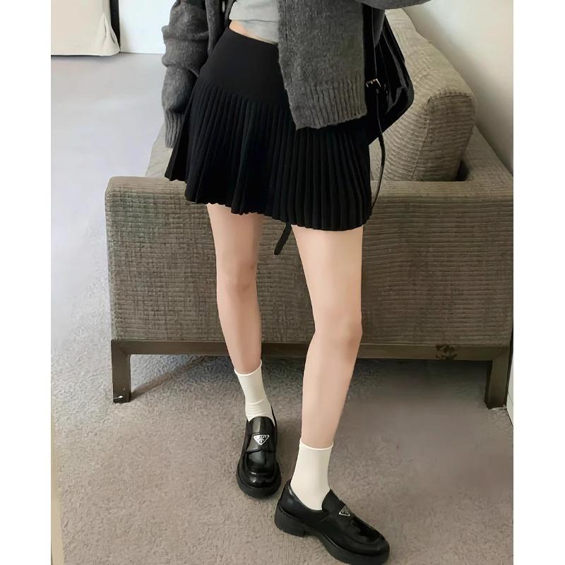 Pleated Skirt Women's Spring and Autumn New High-waisted and Thin Small Casual Skirt