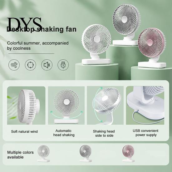 Ventilador para Oficina en Casa, Ventilador de Escritorio Portátil, Pequeño Circulador de Aire de 3 Velocidades, Silencioso, Personal, Compacto, Dispositivo de Refrigeración, Cabezal Inclinable Ajustable, Mesa para Dormitorio, Cocina