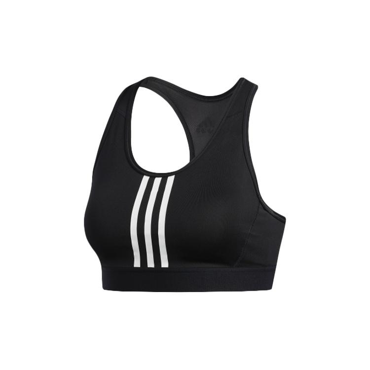 (WMNS) Спортивный бюстгальтер adidas Don t Rest с 3 полосками  Черный  Азиатский размер Женский FJ7248 S