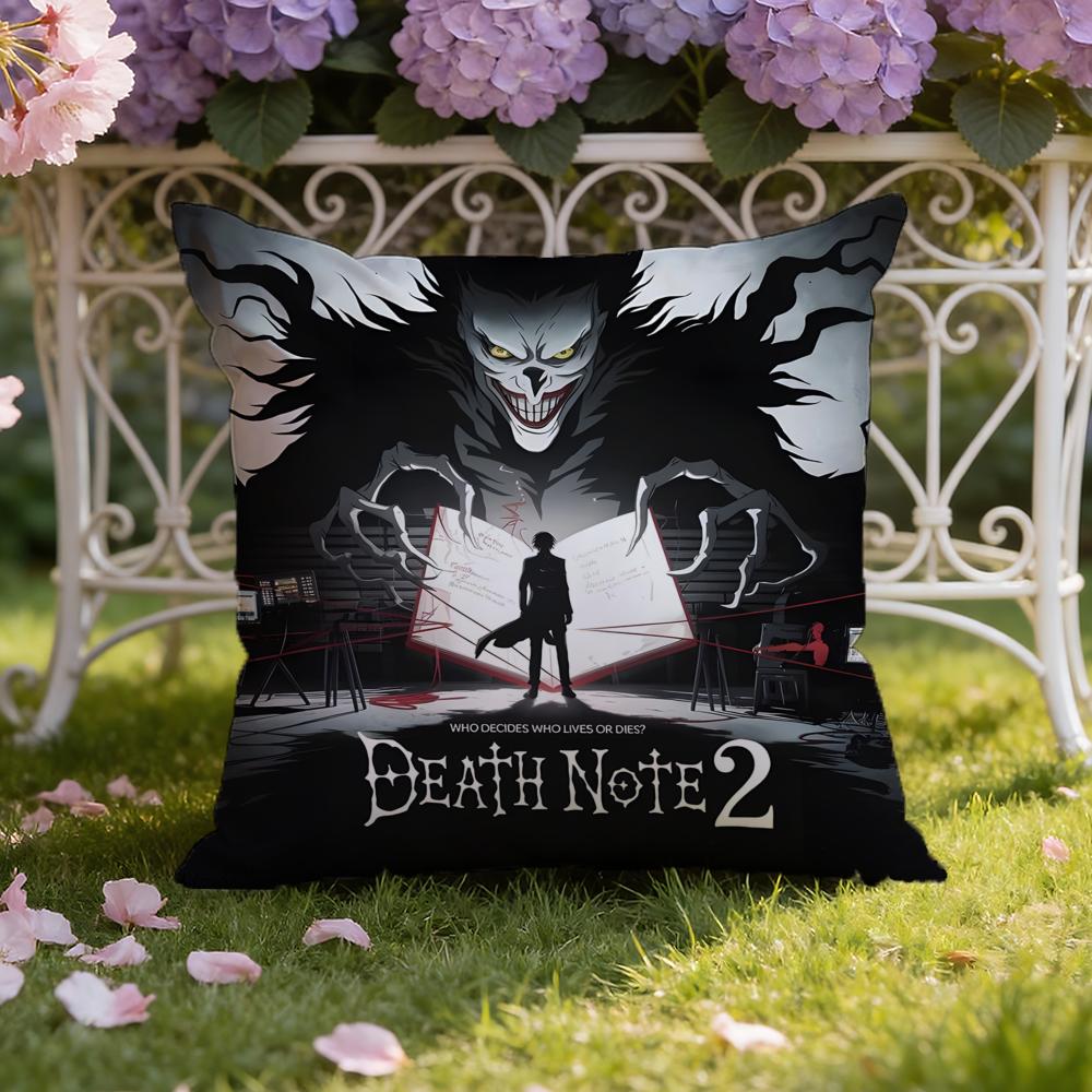 Anime D-Death N-Note Cushion Cover Home & Car Dual-Scene Pillow Cover: Reversible for Premium Comfort