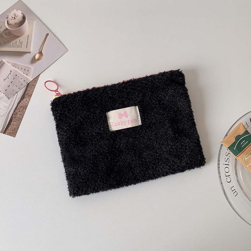 Bolsa de pelúcia para guardar joias, estojo para lápis de grande capacidade, para meninas/meninos