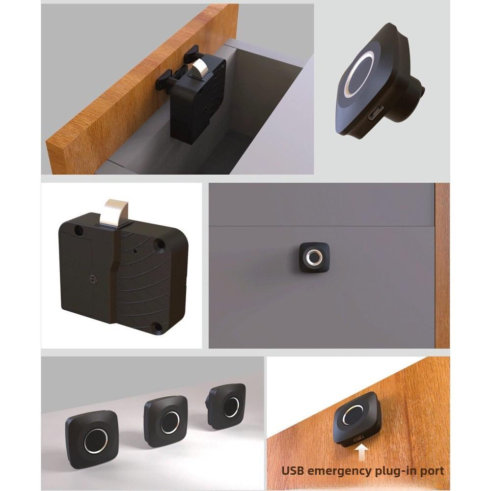 Ultra-thin Panel Wardrobe Locks Smart Cabinet Locks Biometric Keyless Furniture Drawer Cabinet Fingerprint Lock