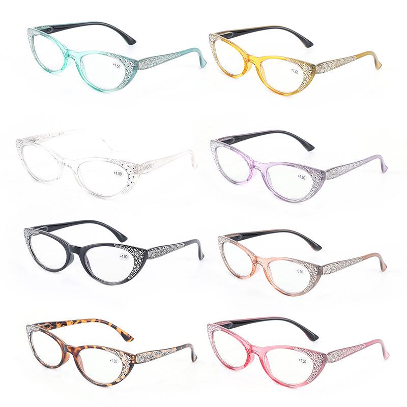 Women's Cat-Eye Diamond-Plated Anti-Blue Light Reading Glasses