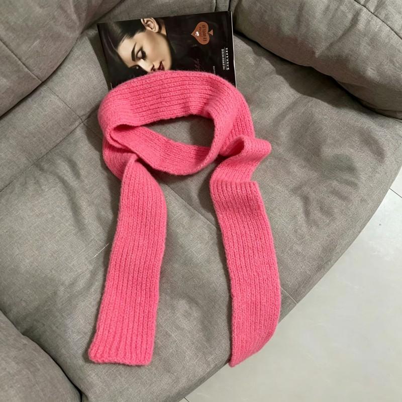 Slim Knit Scarf Women Men Warm Winter Lightweight Long Narrow Wool Blend Neck Wrap Stylish Minimalist Accessory