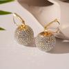 Sparkly Rhinestone Zircon Earrings for Women Round Ball Earrings Wedding Bridal Accessories Party Ear Jewelry Wholesale