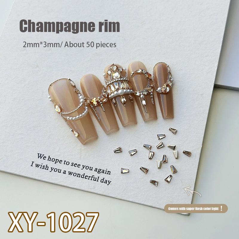 50Pcs Zircon Nail Diamond Decoration Mixed Loading Stereoscopic Nail Accessories Nail Painting Nail Salon Nail Artists