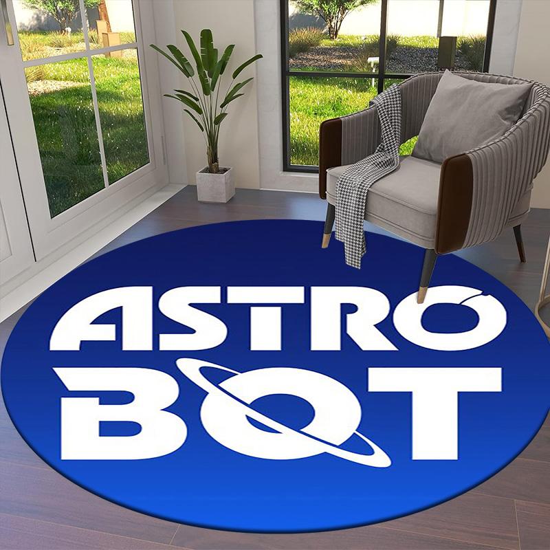 Tappeto Rotondo ASTRO BOT, Tappeto per Soggiorno Camera da Letto Divano Sala Giochi Decorazione, Tappetino Antiscivolo