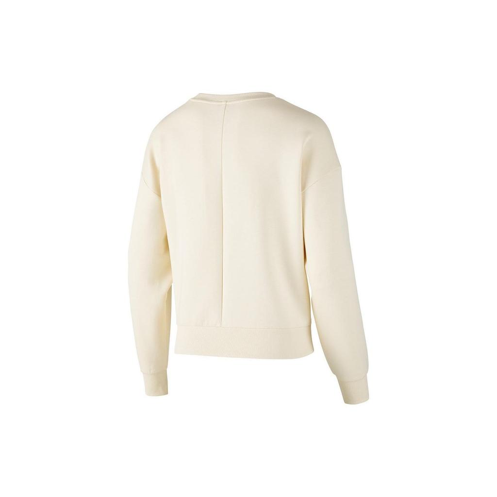 Skechers Solid Color Round Neck Pullover Knit Sweatshirt Women sweatshirt Lotus-White P124W004-02SB