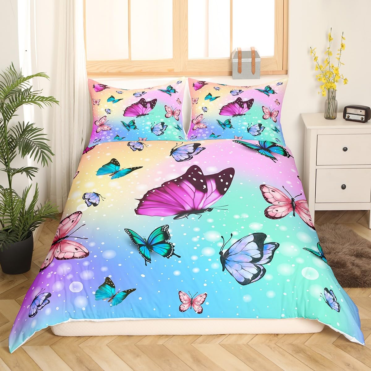 

Comforter Butterflies S Queen King Size Aesthetics Butterflies Full Size With 1 Comforter And 2 S Comforter (quilt)-EU Single(135*200cm)3pcs