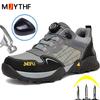 High-quality Safety Shoes Men Boots Work Sneakers Rotating Button Composite Toe Work Shoes Puncture-Proof Insulated Shoes