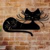 Black Cat Metal Wall Art Indoor Outdoor Sculpture Decor Halloween Christmas Gift
