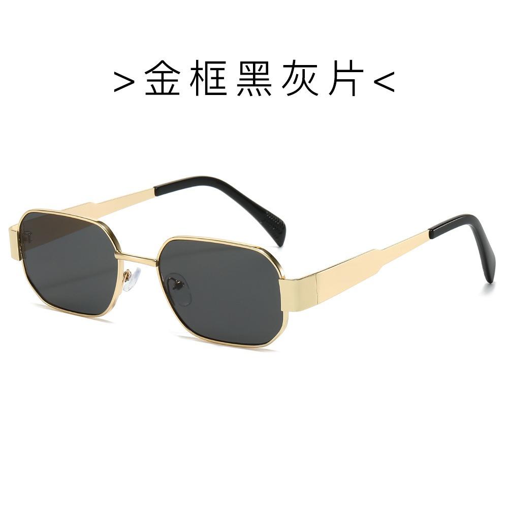 2024 Classical High Fashion Uv 400 Polygon Square Vintage Sunglasses Low Moq Custom Luxury Designer Men Women Metal Sunglasses