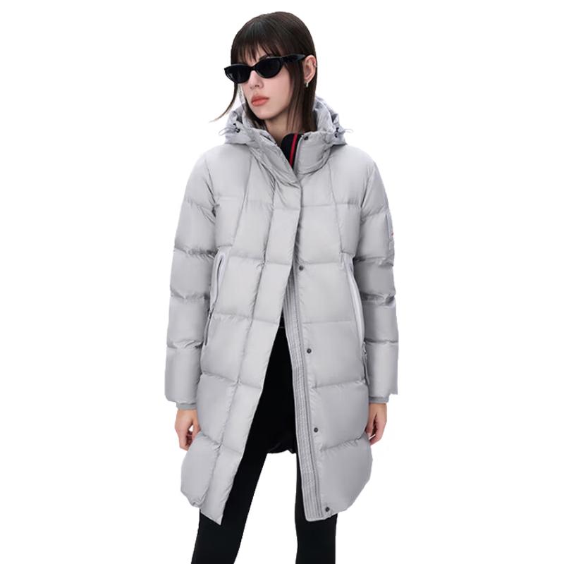 Jinyujie 2024 Winter Women's Hooded Mid-Length Puffer Down Jacket