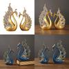 Modern Swan Pair Resin Sculpture For Office Living Room Decorative Display
