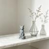 Geometric Faceted Fox Figurine, 3D Printed Sitting Fox Statue, Modern Art Fox Sculpture, Collectable Desktop Ornament for Home Table Shelf Decor