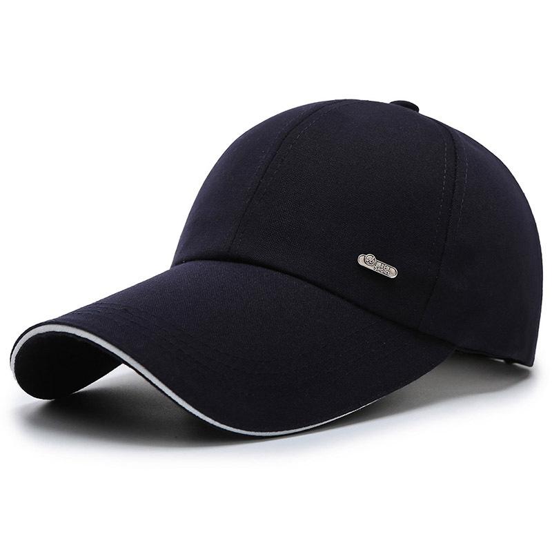 Spring and Autumn New Baseball Cap Shade Sunscreen Men's Cap Canvas Extended Brim Cotton Polyester