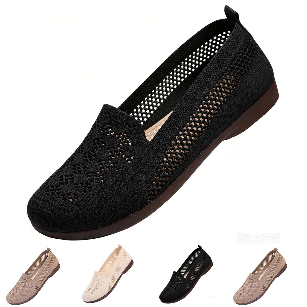 Women's Soft Sole Breathable Mesh Slip On Casual Shoes Lightweight Comfortable Flexible Flat Loafers for Everyday Wear