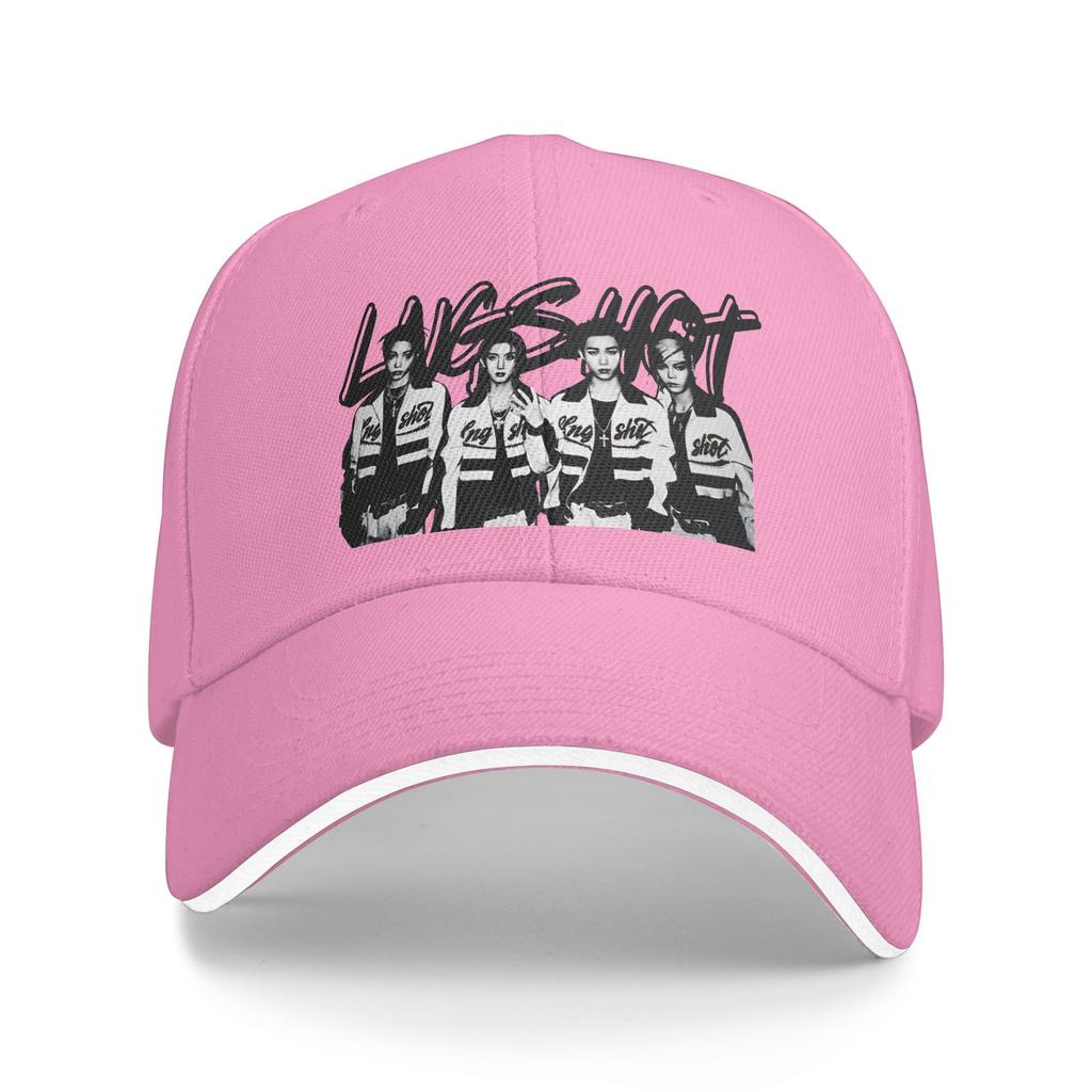 Lngshot Kpop Boy Group Sun Baseball Cap Summer Design Print Trucker Hat For Women Unisex Kpop Rock Snapback Cap