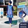 4Pcs/Set Bukini Long Sleeve Swimwear Digital Printing Elastic Fabric Structured Fit UPF50-UV Protection 6 Thread Stitching Surf