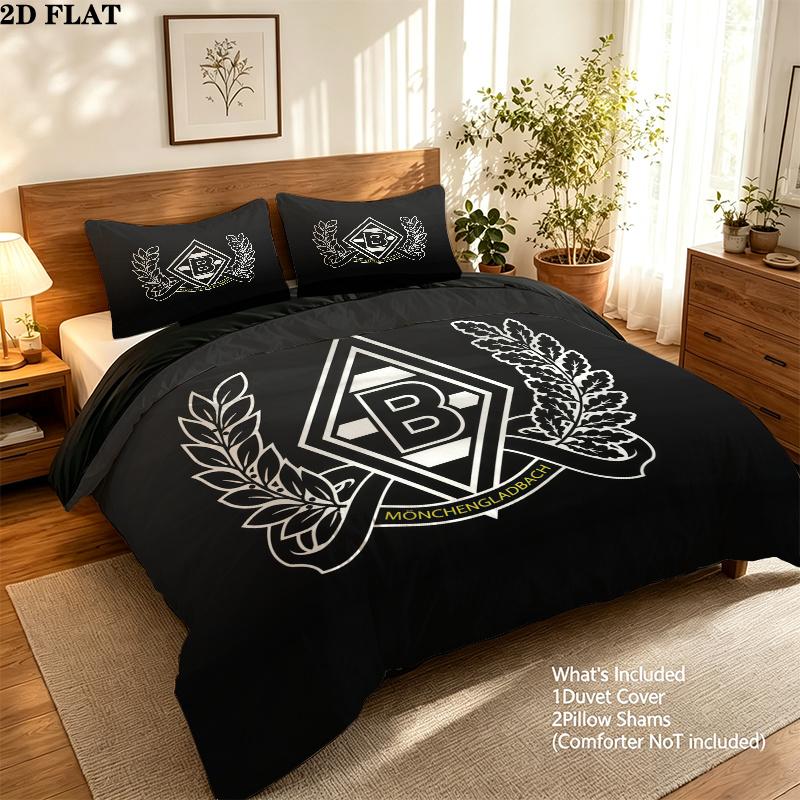 Borussia Mönchengladbach Pattern Bedding Quilt Set  Home Decoration  Gift (1 * duvet cover + 2 * pillowcase  without core)