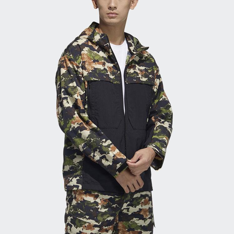 Adidas Terrex Festival AOP Windbreaker With Camouflage Patchwork Men Jackets Prairie-Brown GN7594