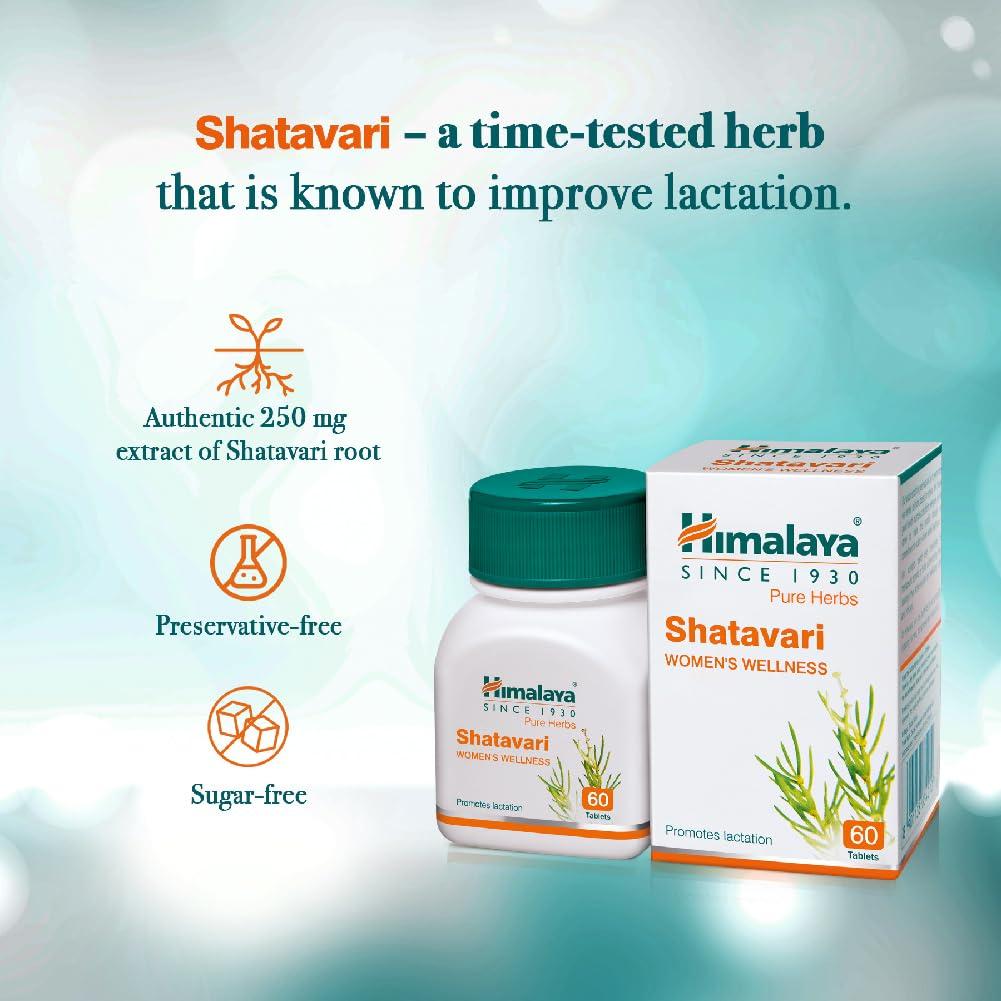 Himalaya Pure Herbs Shatavari Women's Wellness Tablets, 60 Count, Supports Lactation and Female Health