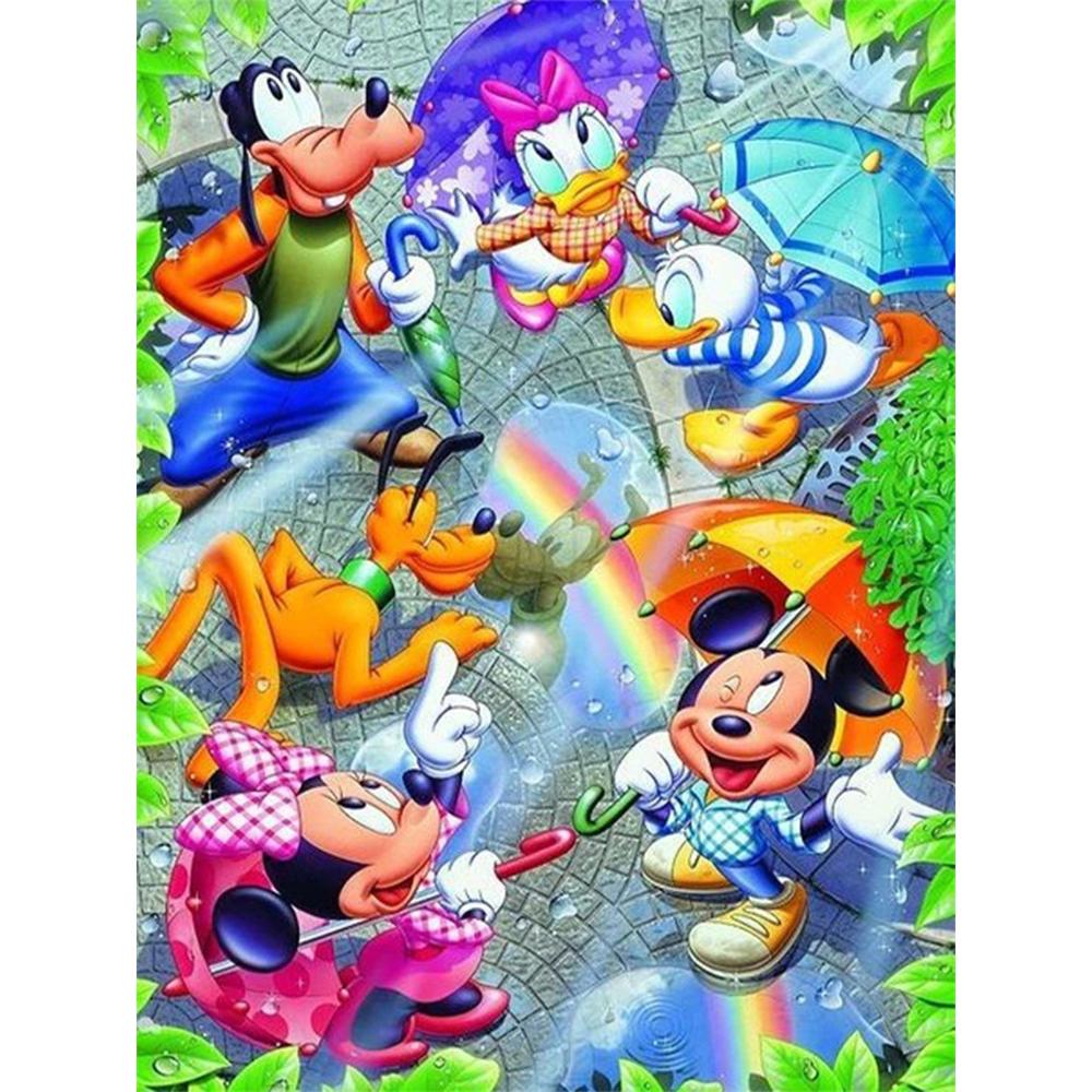 

Disney Diamond Painting Mickey and Friends Illustration 5D Diamond Painting Art Embroidery Cross Stitch Room Decoration Round 20x30cm