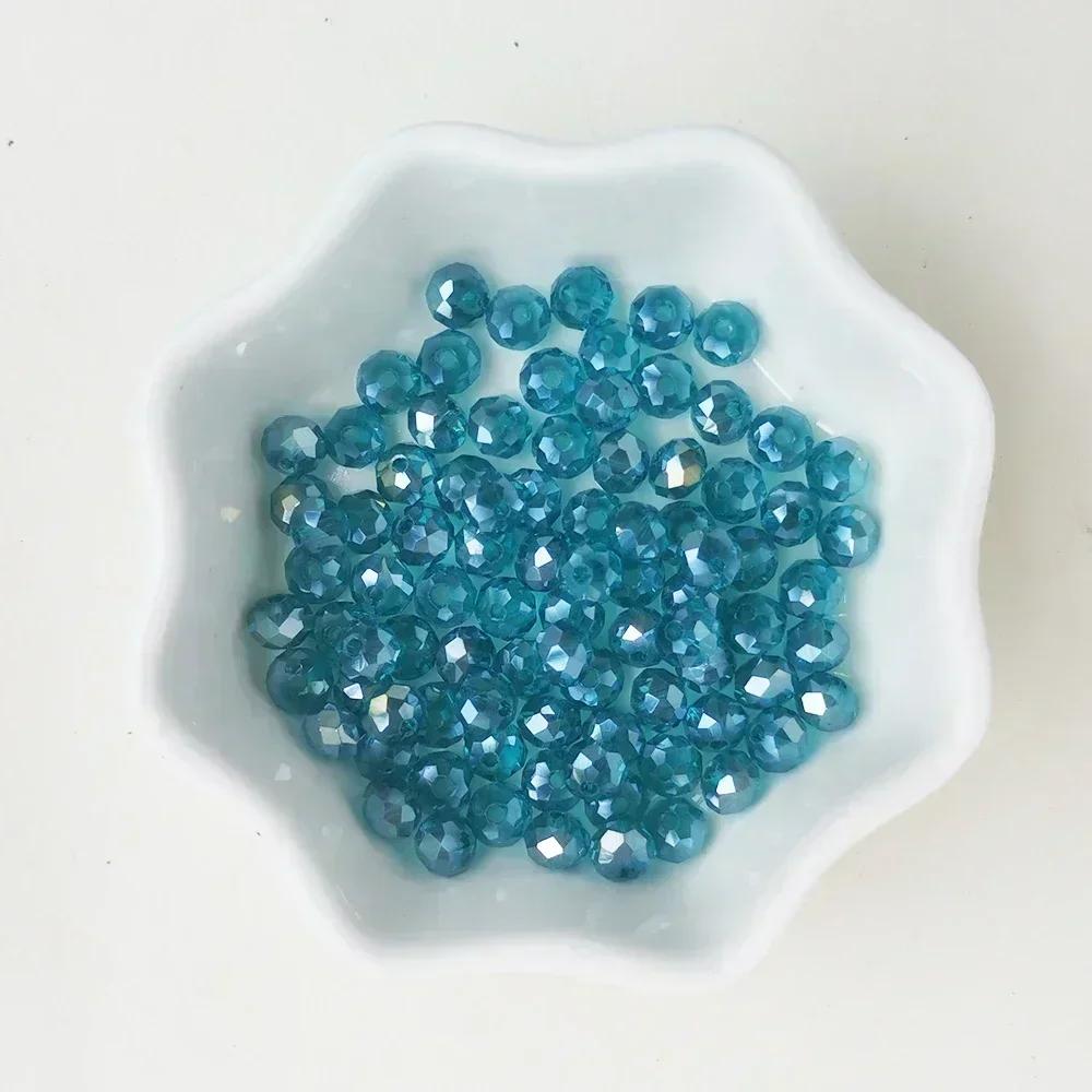 50pcs Translucent Czech Crystal Glass Bead Faceted Colorful Spacer Bead for Jewelry Making DIY Bracelet Necklace Accessories