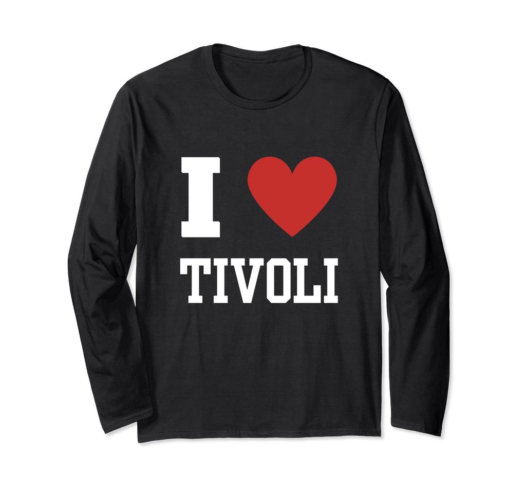 Tivoli Italy Travel Lover Heart Cool Vintage Retro Long Sleeve T-Shirt