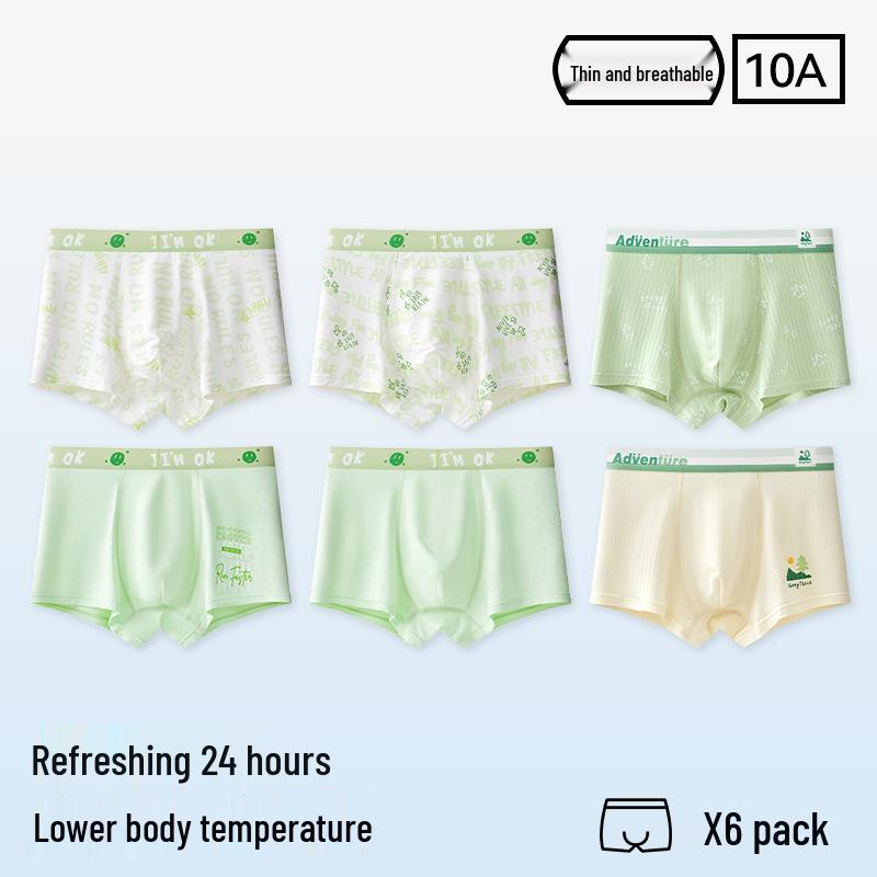Men's Plus Size Antibacterial Ice Silk Boxer Briefs - Summer Thin 4-Corner Underwear