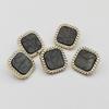 Coco Style UV-Plated Resin Square Chain Buckle with Irregular Shape