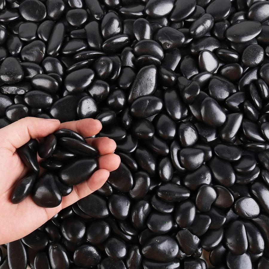 200/400g Czarne Naturalne Kamienie Polerowane 2-3cm Kamienie Dekoracyjne do Ogrodu Akwarium