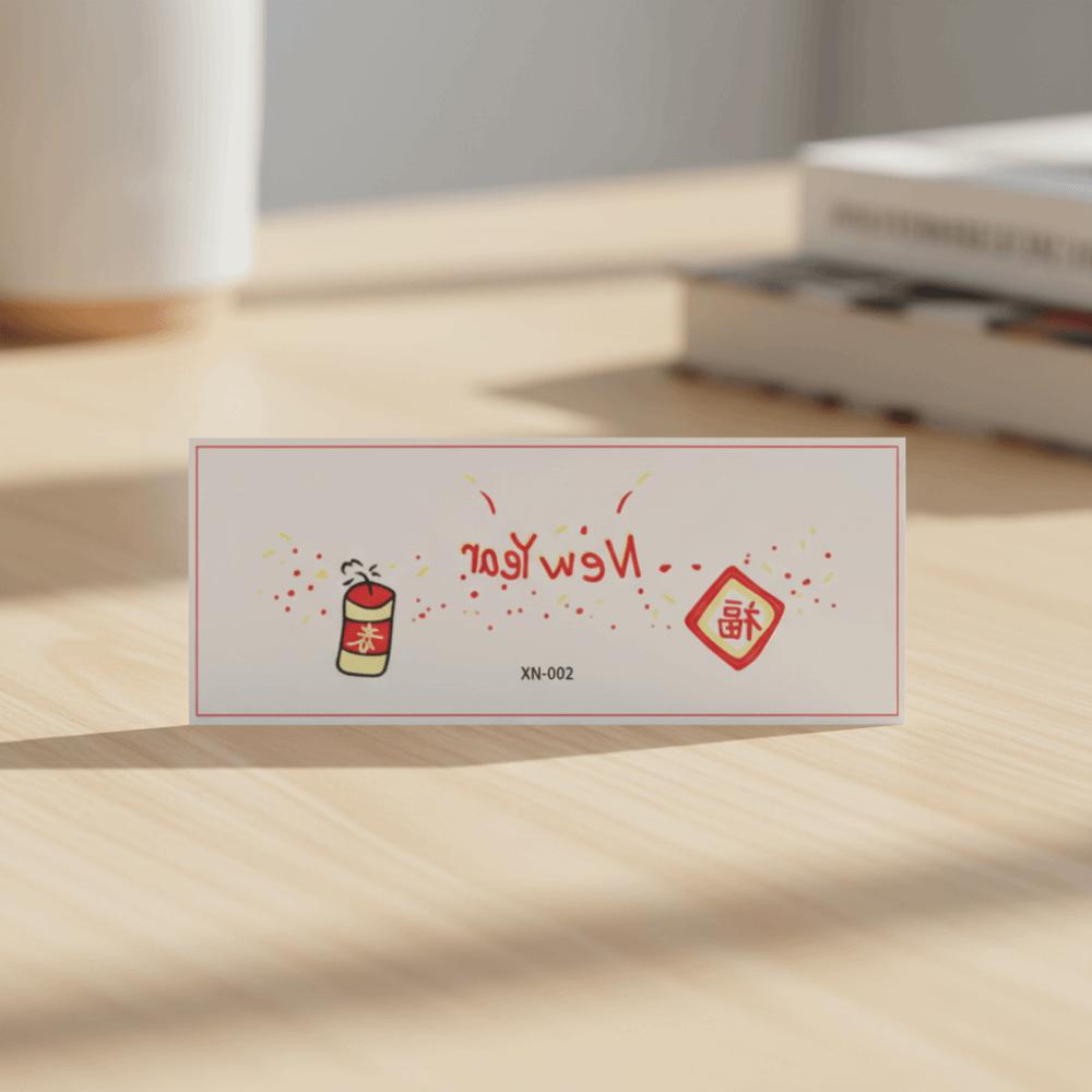 Long Lasting New Year Face Tattoo Waterproof Cheek Temporary Tattoo  Festival Holiday Events