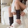 Thick Coral Velvet Footwear Thickened Thermal Knee Sleeve for Women, Winter Warm Fleece Leg Warmers, Breathable Fuzzy High Socks Pads Skiing