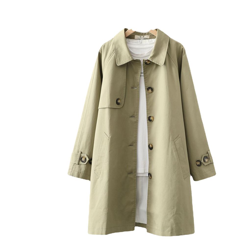 Women Loose Pockets Button Tops Casual Long Trench Coat Jacket Hooded Oversized