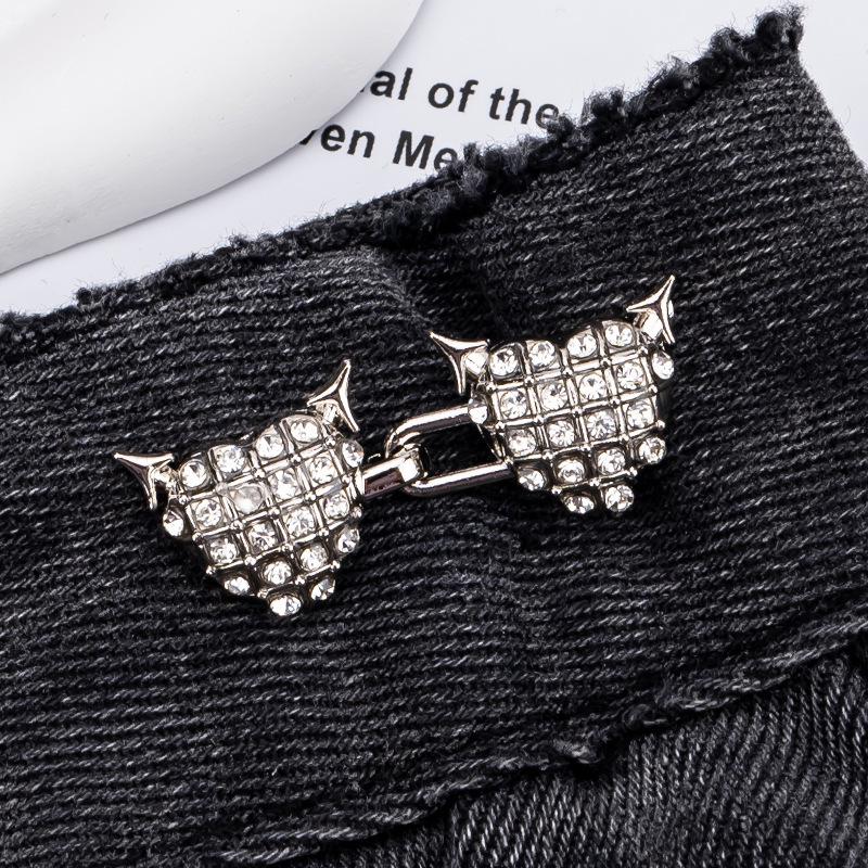 Little Devil Diamond Heart Buckle: Adjustable Waist Cincher & Jeans Band Tool