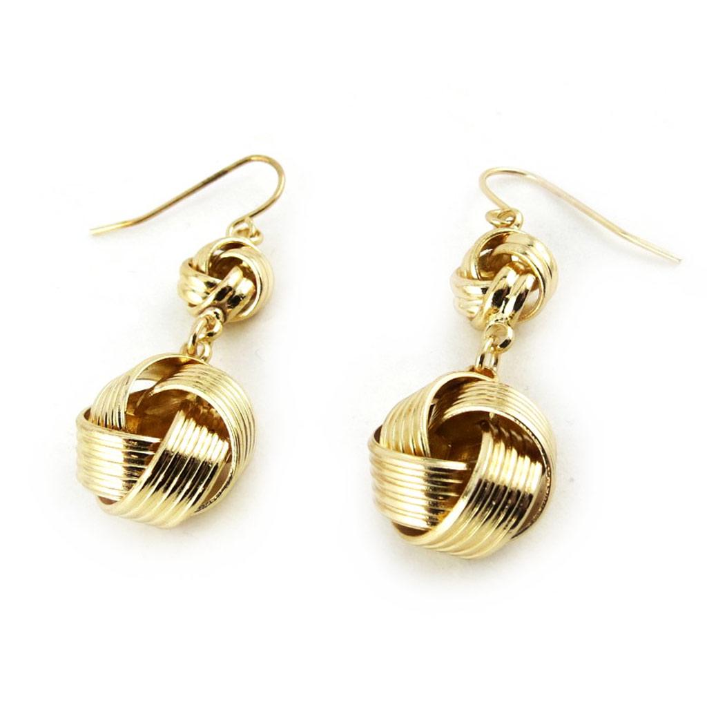 Les Trésors De Lily [N1589] - Boucles Créateur 'Chorégraphie' doré (géométriques)